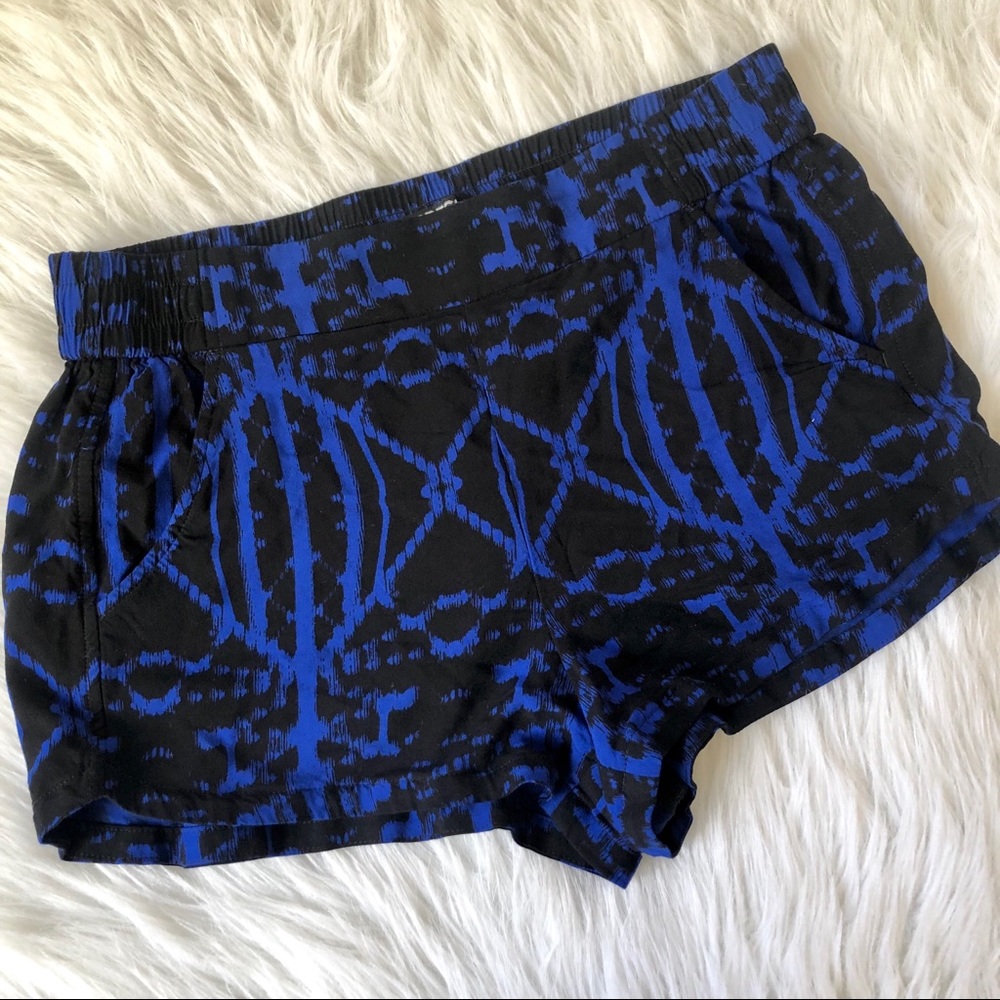 Express blue black dressy shorts, small